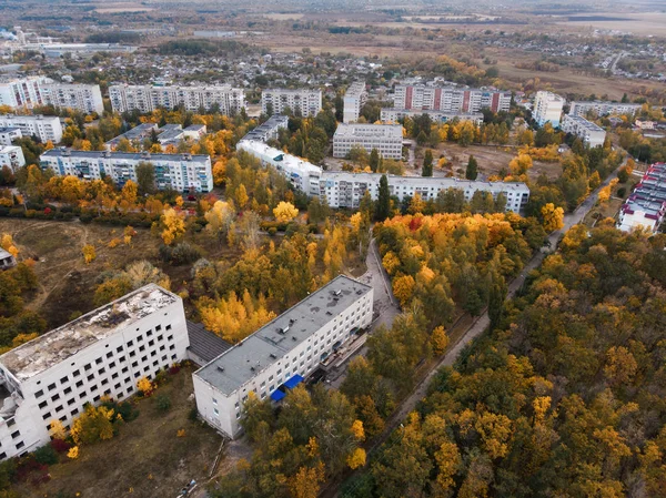 Ősz Lakótelep Csúcskilátás Szolonicevka Ukrajna — Stock Fotó