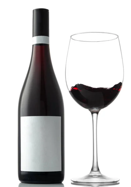 Bottle Red Wine Glass — Stock Photo, Image