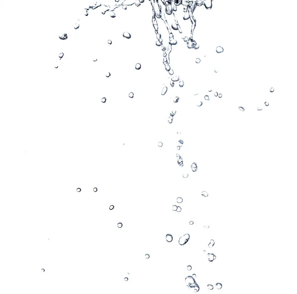 Cadute Gocce Acqua Isolate Fondo Bianco — Foto Stock