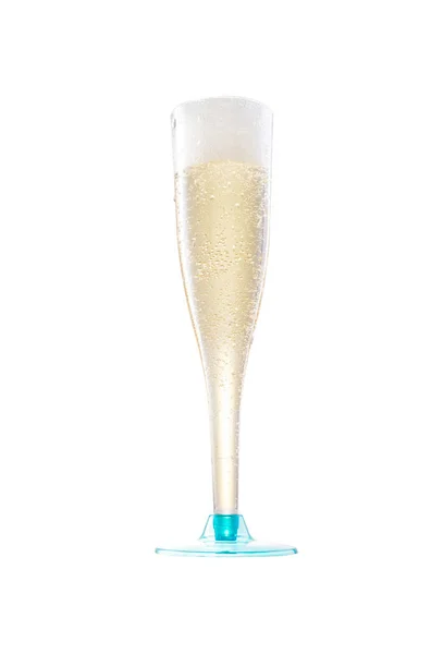 Glas Champagne Een Witte Achtergrond — Stockfoto