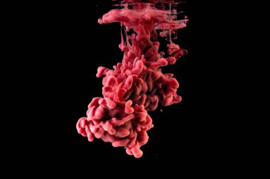 Siyah arkaplanda akrilik mürekkebi