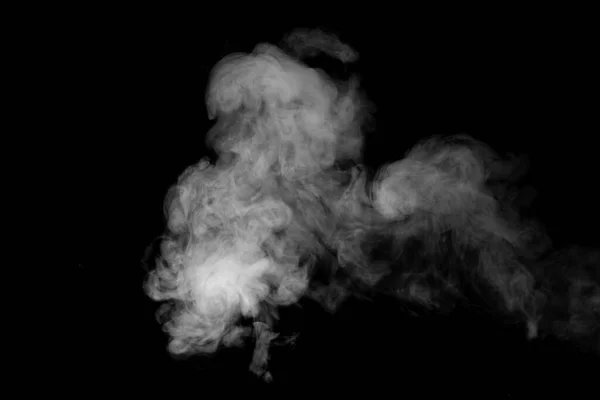 White Smoke Steam Black Background — Stock Photo, Image