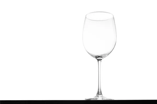 Copo Vinho Vazio Mesa — Fotografia de Stock