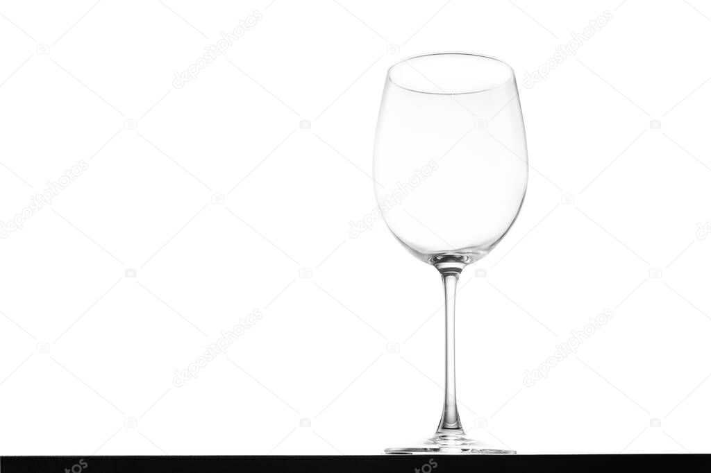 Empty wine glass on the table