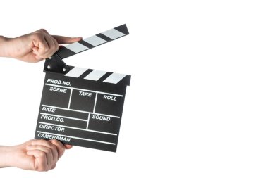 İzole edilmiş beyaz arkaplan üzerindeki film panosu