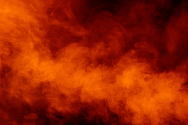 Narancs Füst Fekete Háttér — Stock Fotó