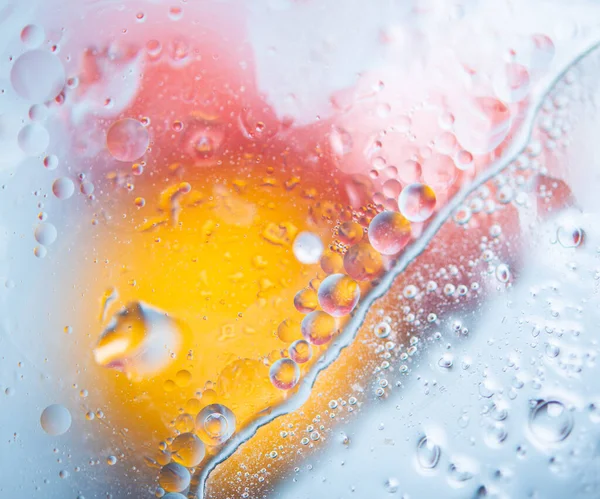 Veelkleurige Abstracte Macro Achtergrond Met Waterbellen — Stockfoto