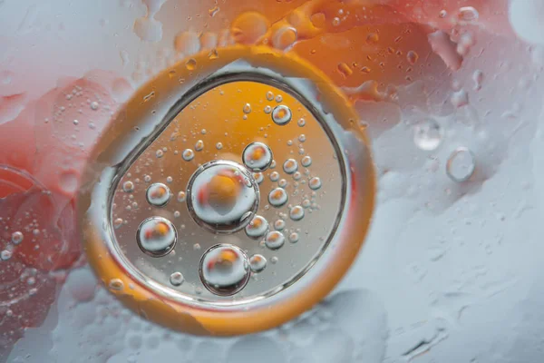 Absztrakt Átlátszó Vízgyűrű Buborék Narancs Színű Design — Stock Fotó