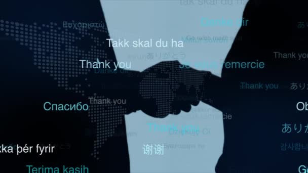 Děkujeme Word Cloud Vektorovém Formátu Multi Language Translation Thank You — Stock video