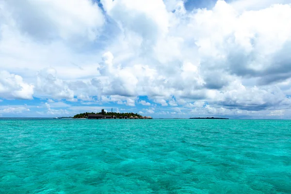 Дивовижний Повітряний Ландшафт Мальдівських Островах Досконалий Синій Морський Кораловий Риф — стокове фото