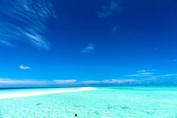 Increíble Paisaje Aéreo Las Islas Maldivas Perfecta Vista Mar Azul —  Fotos de Stock