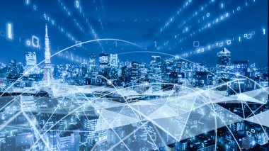 Satış verileri ve ekonomik büyüme grafiği analiz ediliyor. İş stratejisi. Soyut simge. Dijital pazarlama. 3B illüstrasyon.