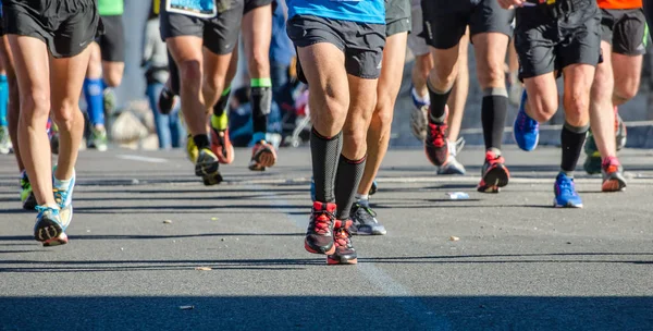 Asphalt Legs Bottom Runners Marathon Valencia — Stock Photo, Image