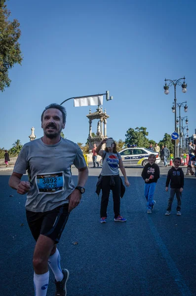 Corredores Participantes Maratón Valencia Noviembre 2014 España —  Fotos de Stock