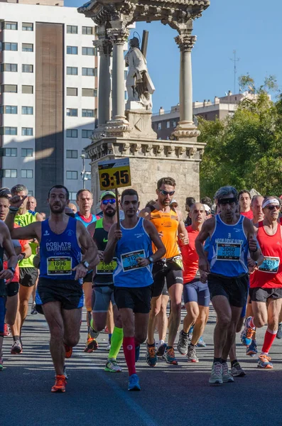 Corredores Participantes Maratón Valencia Noviembre 2014 España —  Fotos de Stock