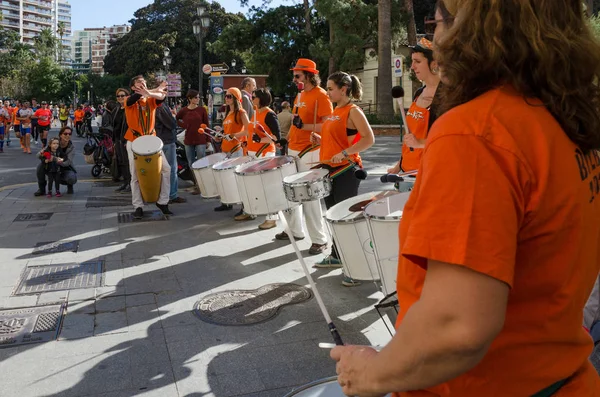 Batucada Applaude Alla Maratona Valencia Novembre 2014 — Foto Stock