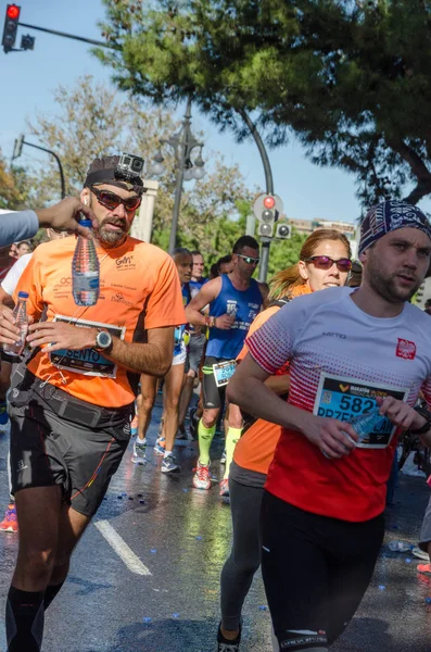 Corredores Participantes Maratón Valencia Noviembre 2014 España —  Fotos de Stock