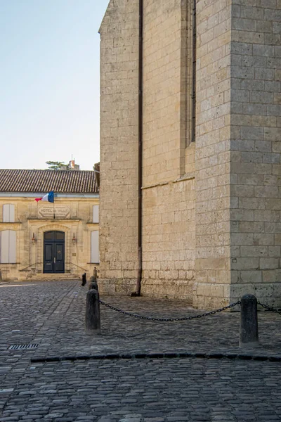 Fasada Kościoła Kolegialnego Saint Emilion Francja — Zdjęcie stockowe