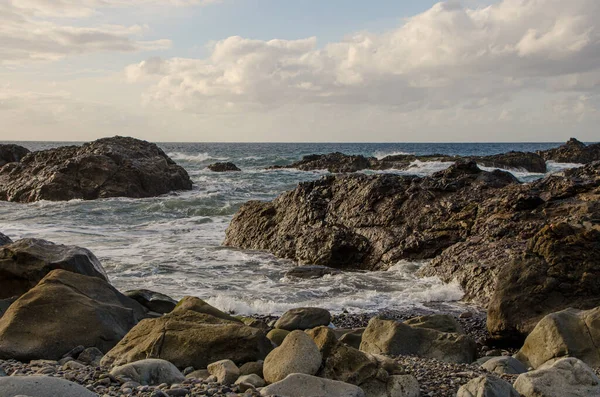 Widok Plażę Benijo Parku Wiejskim Anaga Santa Cruz Tenerife Wyspy — Zdjęcie stockowe