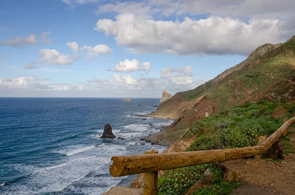 Benijo Sahilinin Manzarası Anaga Kırsal Parkı Santa Cruz Tenerife Kanarya — Stok fotoğraf