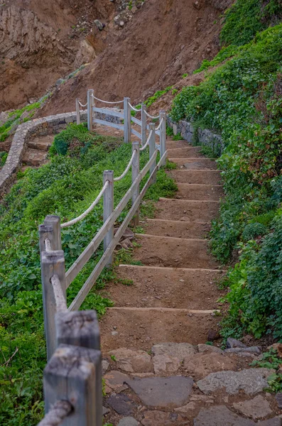 Escaleras Acceso Playa Benijo Parque Rural Anaga Santa Cruz Tenerife — Foto de Stock