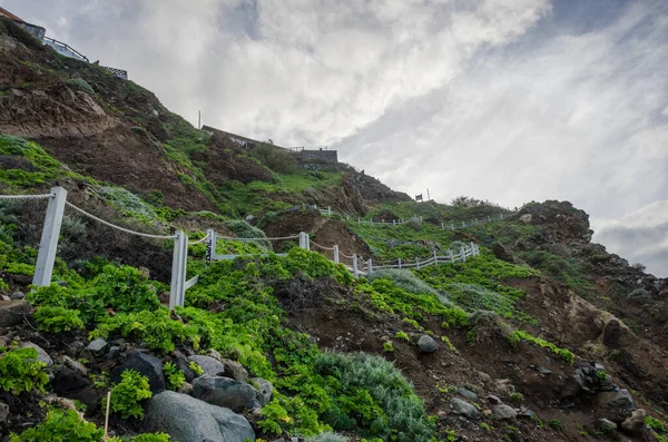 Acesse Escadas Para Praia Benijo Parque Rural Anaga Santa Cruz — Fotografia de Stock