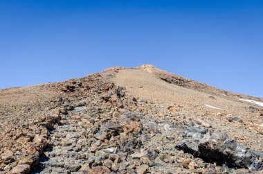 El Teide Ulusal Parkı, Tenerife 'deki Rocky manzarası. Kanarya Adaları. İspanya.