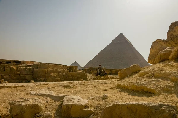 Egypt Duben 2019 Egypt Duben 2019 Turističtí Velbloudi Velbloudí Průvodci — Stock fotografie