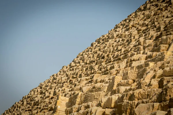 Giza Piramitleri Ndeki Taş Yapının Ayrıntıları Kahire Mısır — Stok fotoğraf