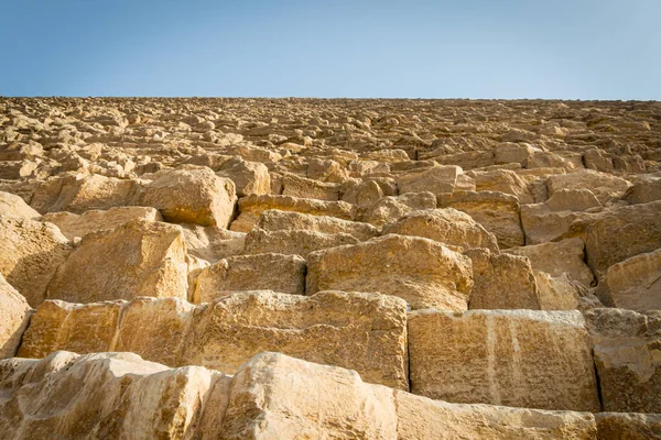 Detail Kamenné Stavby Pyramidách Gíze Káhira Egypt — Stock fotografie