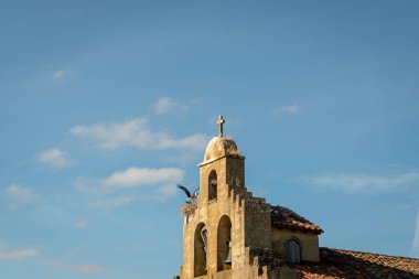Leylek kilise kulesinin üstünde..-