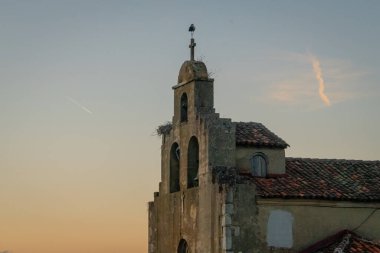 Leylek kilise kulesinin üstünde..-
