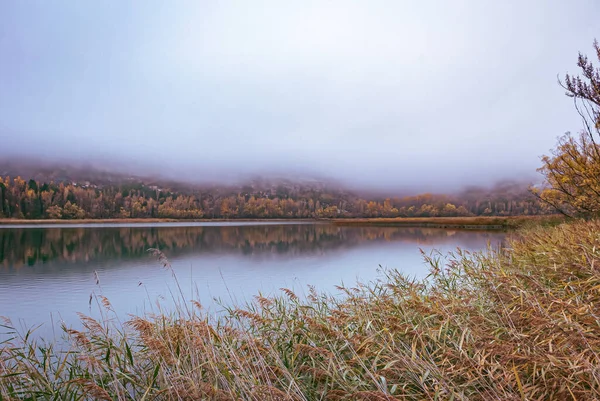 Пейзаж Лагун Уны Провинция Куэнка Осенью Испания — стоковое фото