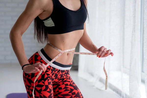 Chica Joven Atlética Mide Cintura Delgada Estilo Vida Saludable —  Fotos de Stock