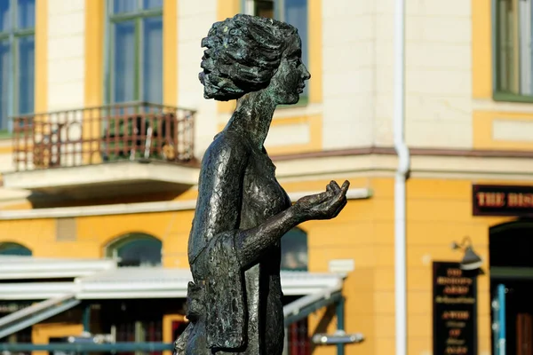 Vue Latérale Statue Sola Représentant Soleil Karlstad Par Une Journée — Photo