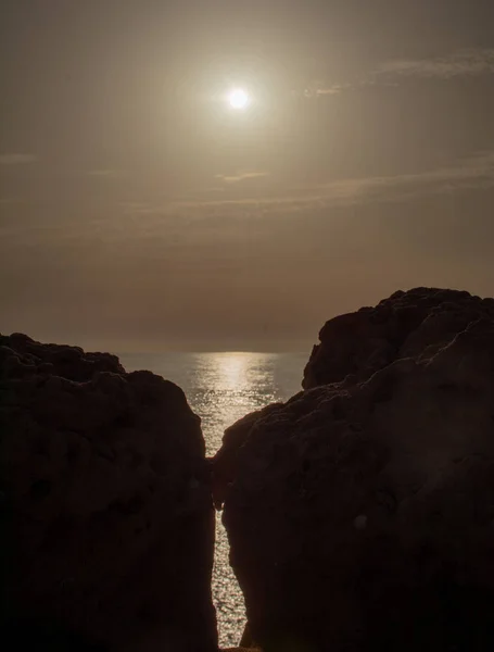 Pôr Sol Sobre Mar Mediterrâneo — Fotografia de Stock