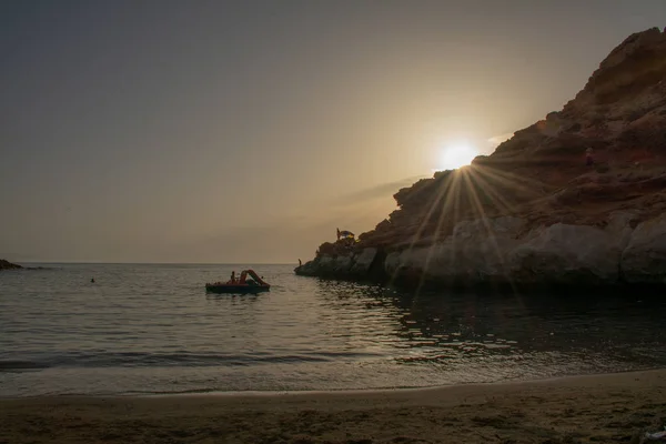 Pôr Sol Sobre Mar Mediterrâneo — Fotografia de Stock