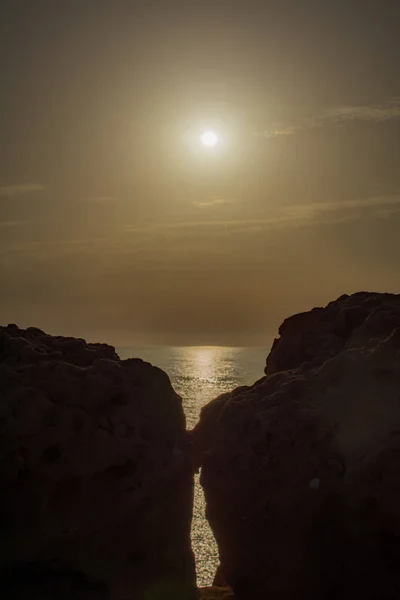 Pôr Sol Sobre Mar Mediterrâneo — Fotografia de Stock