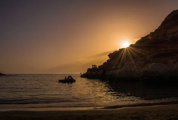 Pôr Sol Sobre Mar Mediterrâneo — Fotografia de Stock