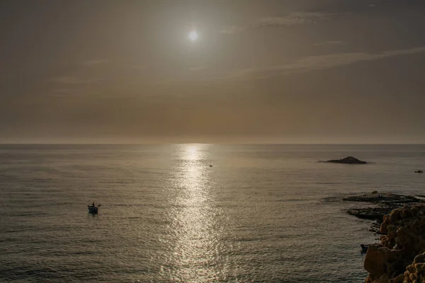 Pôr Sol Sobre Mar Mediterrâneo — Fotografia de Stock