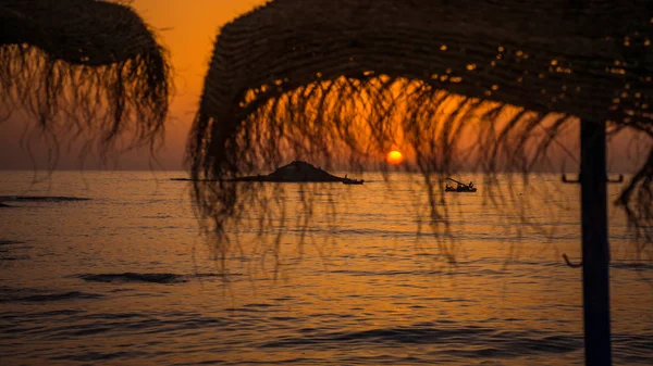 Pôr Sol Sobre Mar Mediterrâneo — Fotografia de Stock