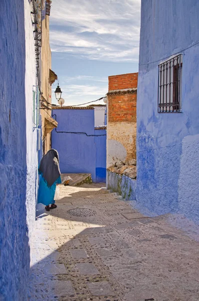 Hermosa Vista Plaza Ciudad Azul Chefchaouen Perla Azul Marruecos — Foto de Stock