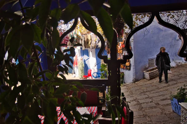 Hermosa Vista Plaza Ciudad Azul Chefchaouen Perla Azul Marruecos — Foto de Stock