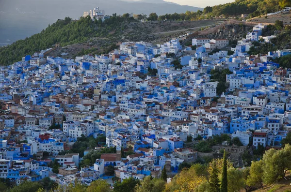Blue City Chefchaouen Panorama — Stockfoto