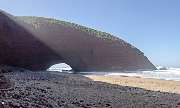Legzira Beach is on the ocean coast in west Morocco, there are beautiful arches there