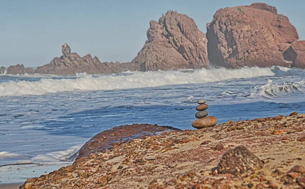 Pedras Praia Contra Céu — Fotografia de Stock
