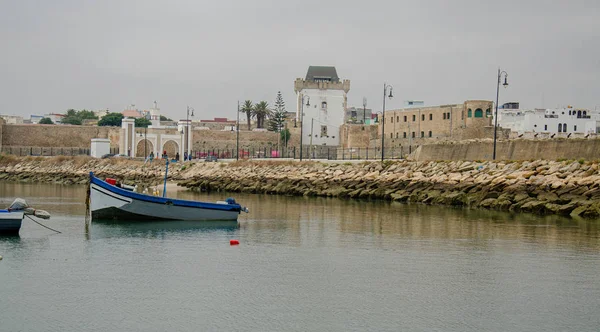 Hagyományos Hajók Ősi Medina Asilah Marokkó — Stock Fotó