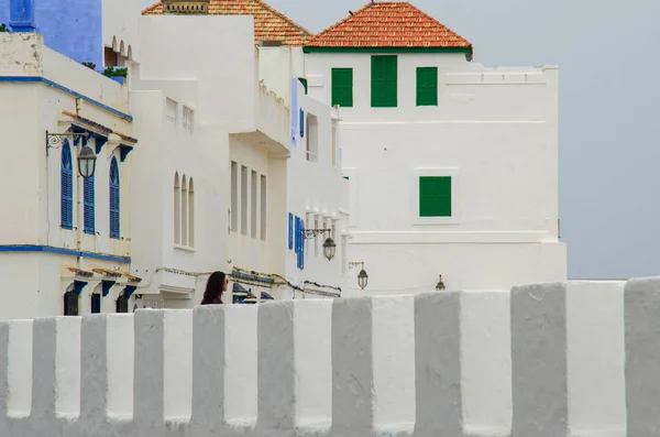 Casas Berberes Brancas Tradicionais Asilah Marrocos Asilah Uma Cidade Norte — Fotografia de Stock