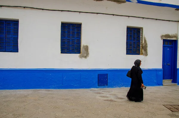 Casas Bereberes Blancas Tradicionales Asilah Marruecos Asilah Una Ciudad Norte — Foto de Stock