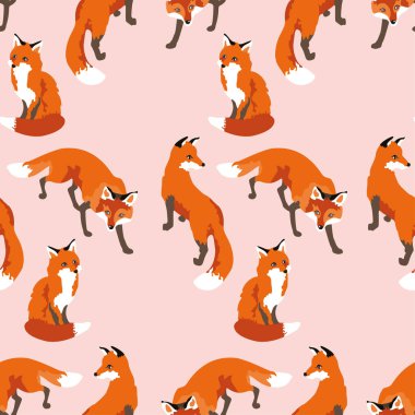 pembe arka plan üzerinde tilki